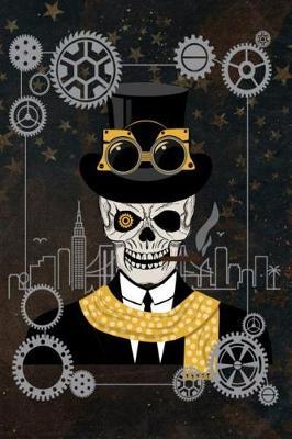 Steampunk Leroy Out On The Town - Multipurpose Notebook: Gears Frame over City Outline Lined Pages For Diary Journal Composition