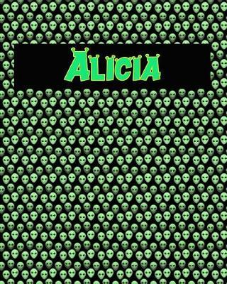 120 Page Handwriting Practice Book with Green Alien Cover Alicia: Primary Grades Handwriting Book