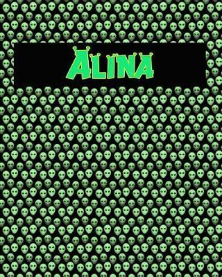 120 Page Handwriting Practice Book with Green Alien Cover Alina: Primary Grades Handwriting Book