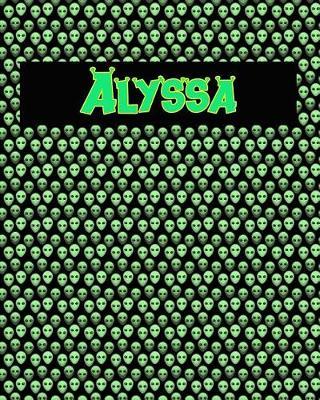 120 Page Handwriting Practice Book with Green Alien Cover Alyssa: Primary Grades Handwriting Book