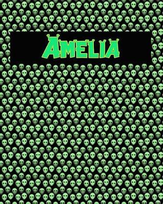 120 Page Handwriting Practice Book with Green Alien Cover Amelia: Primary Grades Handwriting Book