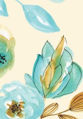 Watercolor Floral Lined Undated Journal: Turquoise Blue and Brown Flower Watercolor Design Cover