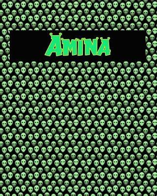 120 Page Handwriting Practice Book with Green Alien Cover Amina: Primary Grades Handwriting Book