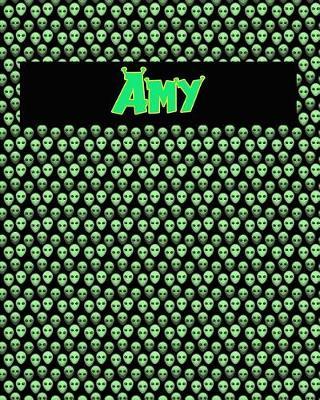 120 Page Handwriting Practice Book with Green Alien Cover Amy: Primary Grades Handwriting Book