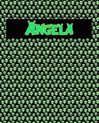 120 Page Handwriting Practice Book with Green Alien Cover Angela: Primary Grades Handwriting Book