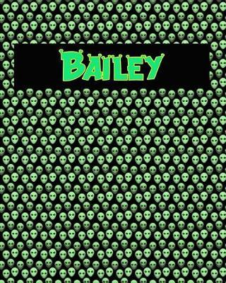 120 Page Handwriting Practice Book with Green Alien Cover Bailey: Primary Grades Handwriting Book