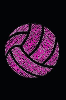 PINK Volleyball WORD Terms Notebook Journal