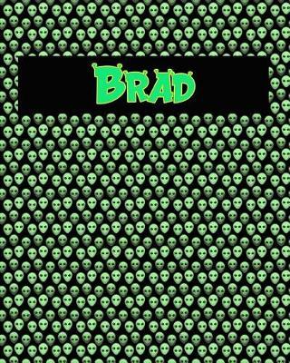 120 Page Handwriting Practice Book with Green Alien Cover Brad: Primary Grades Handwriting Book