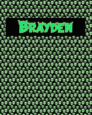 120 Page Handwriting Practice Book with Green Alien Cover Brayden: Primary Grades Handwriting Book