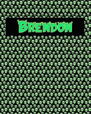 120 Page Handwriting Practice Book with Green Alien Cover Brendon: Primary Grades Handwriting Book