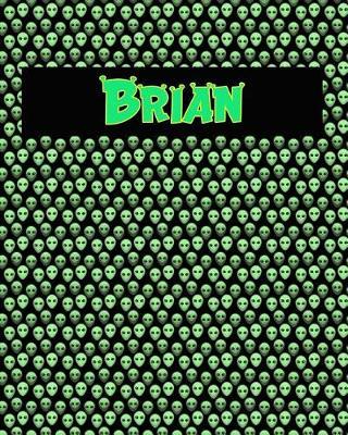 120 Page Handwriting Practice Book with Green Alien Cover Brian: Primary Grades Handwriting Book