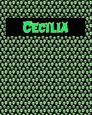 120 Page Handwriting Practice Book with Green Alien Cover Cecilia: Primary Grades Handwriting Book