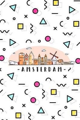 Amsterdam: Neutral Wide-Ruled Blank Journal Travelers Notebook With City Skyline Cover