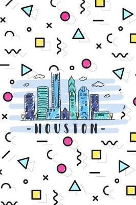 Houston: Neutral Wide-Ruled Blank Journal Travelers Notebook With City Skyline Cover