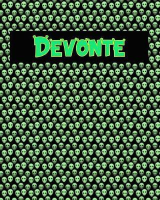 120 Page Handwriting Practice Book with Green Alien Cover Devonte: Primary Grades Handwriting Book