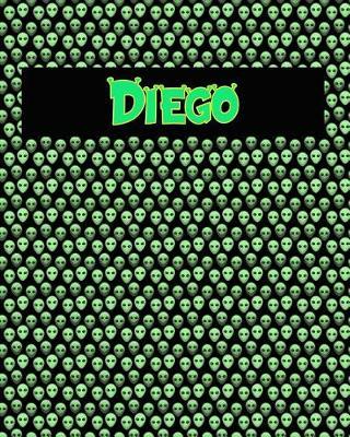 120 Page Handwriting Practice Book with Green Alien Cover Diego: Primary Grades Handwriting Book
