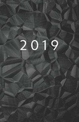 2019: Planer ab 1. Juni bis 31. Dez - 1 Tag auf 1 Seite Termin-Kalender mit Uhrzeit - Wochenplaner Format ca. A5 - Abstrakt Schwarz