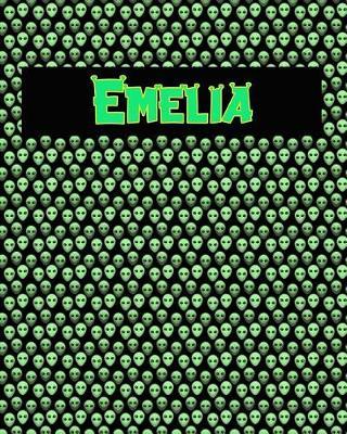 120 Page Handwriting Practice Book with Green Alien Cover Emelia: Primary Grades Handwriting Book