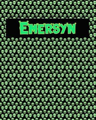 120 Page Handwriting Practice Book with Green Alien Cover Emersyn: Primary Grades Handwriting Book