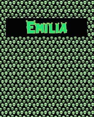 120 Page Handwriting Practice Book with Green Alien Cover Emilia: Primary Grades Handwriting Book