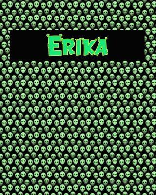 120 Page Handwriting Practice Book with Green Alien Cover Erika: Primary Grades Handwriting Book