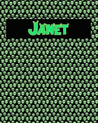 120 Page Handwriting Practice Book with Green Alien Cover Janet: Primary Grades Handwriting Book