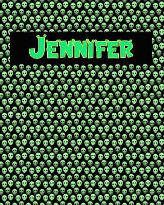 120 Page Handwriting Practice Book with Green Alien Cover Jennifer: Primary Grades Handwriting Book