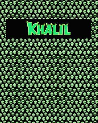 120 Page Handwriting Practice Book with Green Alien Cover Khalil: Primary Grades Handwriting Book
