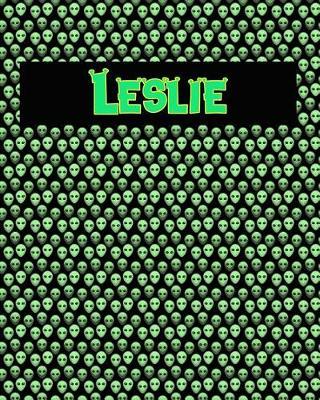 120 Page Handwriting Practice Book with Green Alien Cover Leslie: Primary Grades Handwriting Book