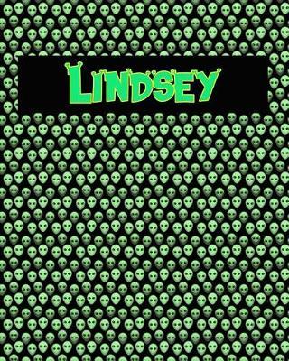 120 Page Handwriting Practice Book with Green Alien Cover Lindsey: Primary Grades Handwriting Book
