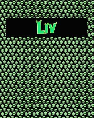 120 Page Handwriting Practice Book with Green Alien Cover Liv: Primary Grades Handwriting Book