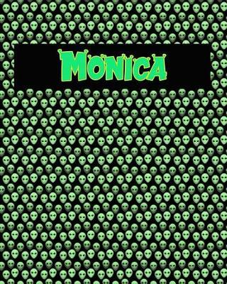 120 Page Handwriting Practice Book with Green Alien Cover Monica: Primary Grades Handwriting Book