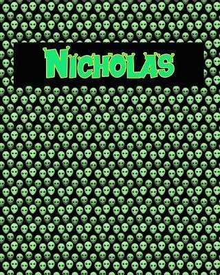 120 Page Handwriting Practice Book with Green Alien Cover Nicholas: Primary Grades Handwriting Book
