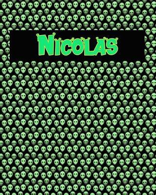 120 Page Handwriting Practice Book with Green Alien Cover Nicolas: Primary Grades Handwriting Book