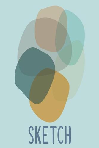 Sketch: Cute Small Sketchbook for Your Drawings with Modern Abstract Art Cover Design in Teal Blue