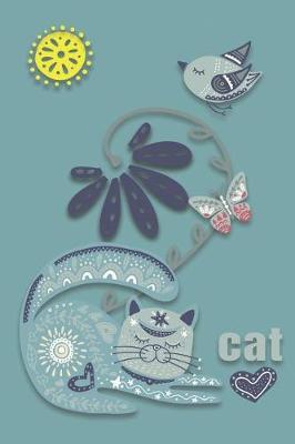 Cat: Bird Butterfly Cute Notebook for Girls Women to Write in Blank Wide Line Writing Notebook 6 x 9 Softback Cover 130 Pages