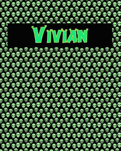 120 Page Handwriting Practice Book with Green Alien Cover Vivian: Primary Grades Handwriting Book