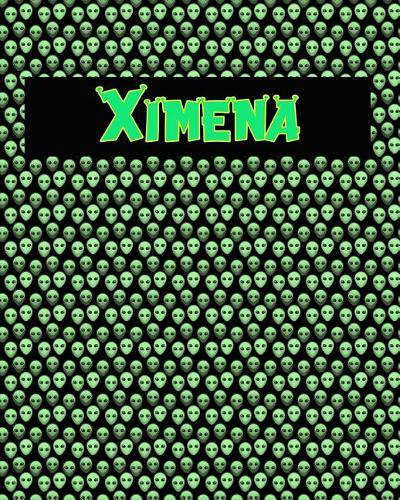 120 Page Handwriting Practice Book with Green Alien Cover Ximena: Primary Grades Handwriting Book