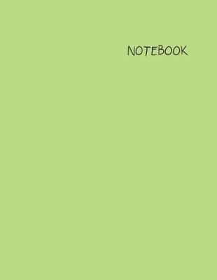 Notebook: Unlined/Unruled/Plain Notebook with Lime Cover and White Paper: Large 8.5 x 11 inches (100 Pages)