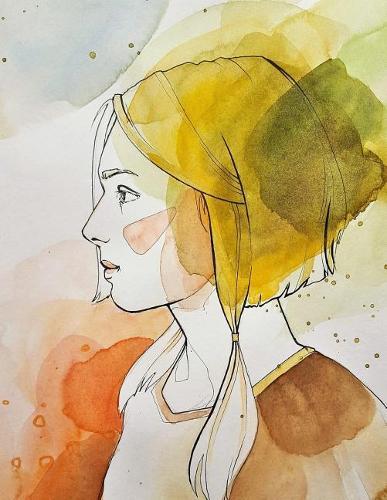 Notebook: Art painting woman girl watercolor paper profile pictures picturing artwork cherub artist