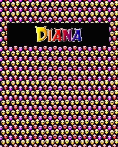 120 Page Handwriting Practice Book with Colorful Alien Cover Diana: Primary Grades Handwriting Book