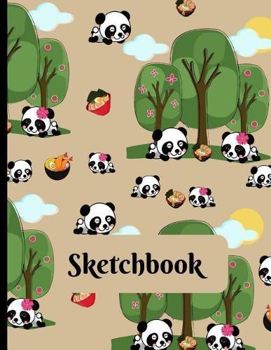 Sketchbook: Novelty Cute Panda Sketchbook Ramen Noodles Gift - Sketchbook 8.5x11