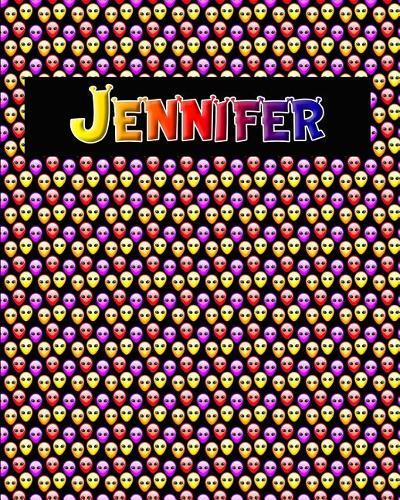 120 Page Handwriting Practice Book with Colorful Alien Cover Jennifer: Primary Grades Handwriting Book