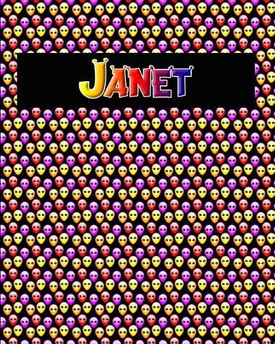 120 Page Handwriting Practice Book with Colorful Alien Cover Janet: Primary Grades Handwriting Book