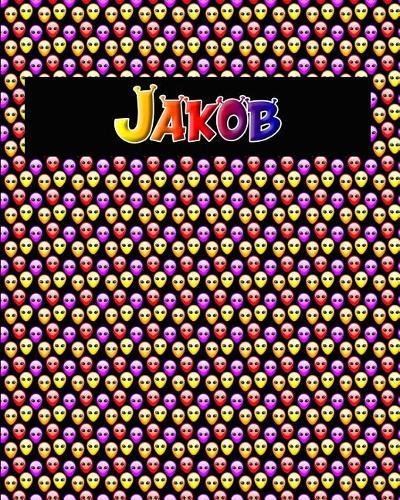 120 Page Handwriting Practice Book with Colorful Alien Cover Jakob: Primary Grades Handwriting Book