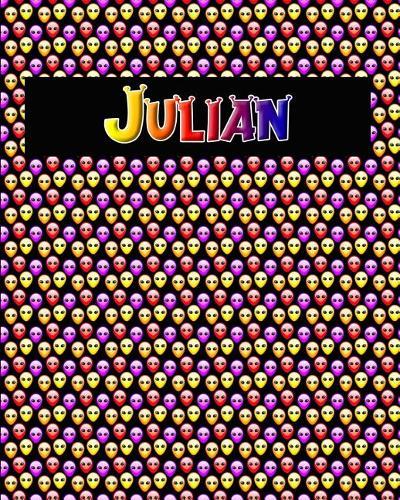 120 Page Handwriting Practice Book with Colorful Alien Cover Julian: Primary Grades Handwriting Book