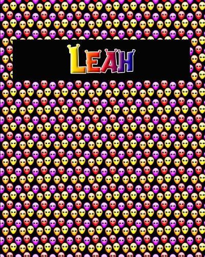 120 Page Handwriting Practice Book with Colorful Alien Cover Leah: Primary Grades Handwriting Book