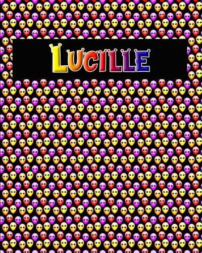 120 Page Handwriting Practice Book with Colorful Alien Cover Lucille: Primary Grades Handwriting Book