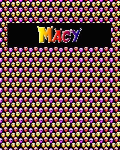 120 Page Handwriting Practice Book with Colorful Alien Cover Macy: Primary Grades Handwriting Book