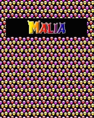 120 Page Handwriting Practice Book with Colorful Alien Cover Malia: Primary Grades Handwriting Book